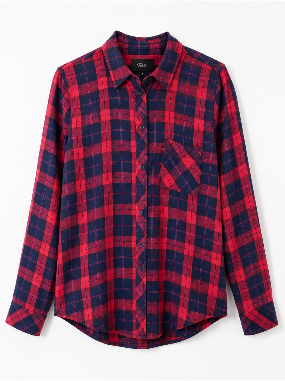 Rails Hunter Shirt Women Red Navy Plaid Long Sleeve Button Pocket Flannel Plaid